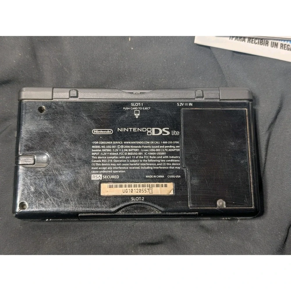 Nintendo DS Lite Onyx Black Handheld Console CIB Original Box Manuals